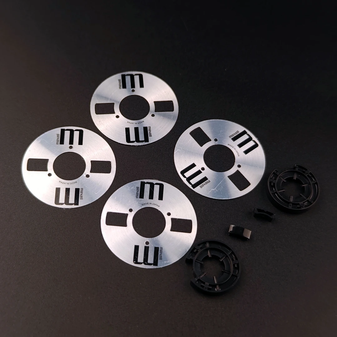 Metal (Aluminum) Reel for Cassette Tape  (Pack of 4 Reels + 2 Wheel)