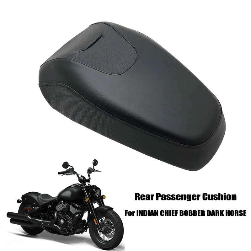 Motorcycle Rear Passenger Cushion Pillion Seat Black Soft Artificial Leather Pad Cover For INDIAN CHIEF BOBBER DARK HORSE 2022