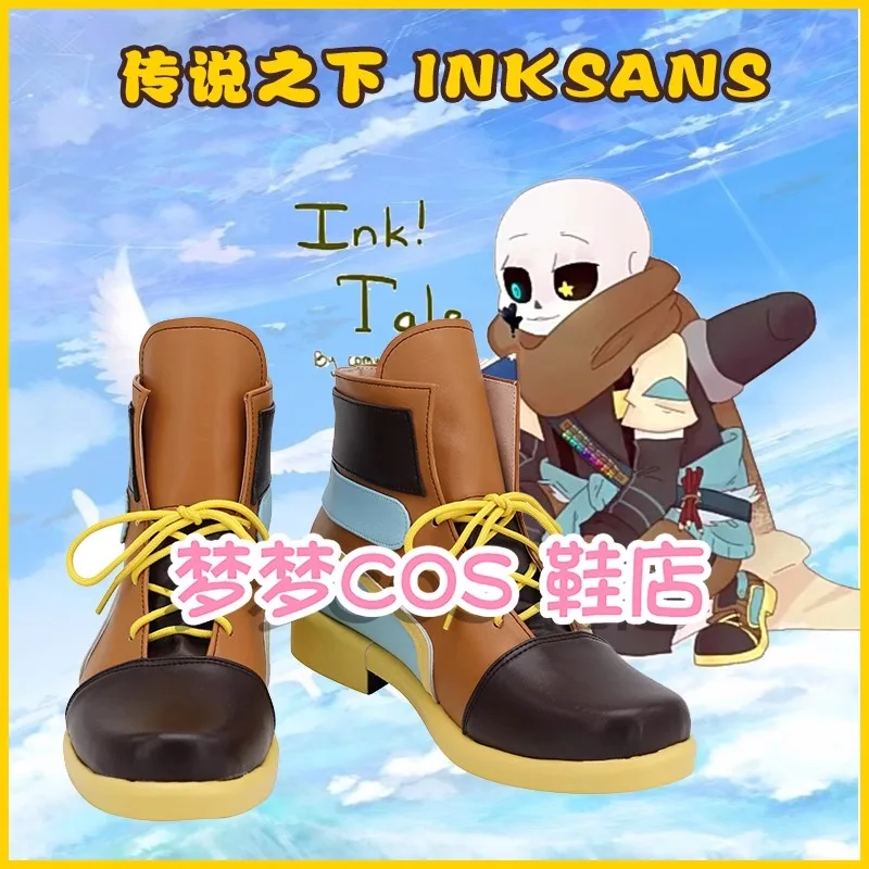 

Undertale Characters InkSans Cosplay Shoes Costume Boots Faux Leather Shoes