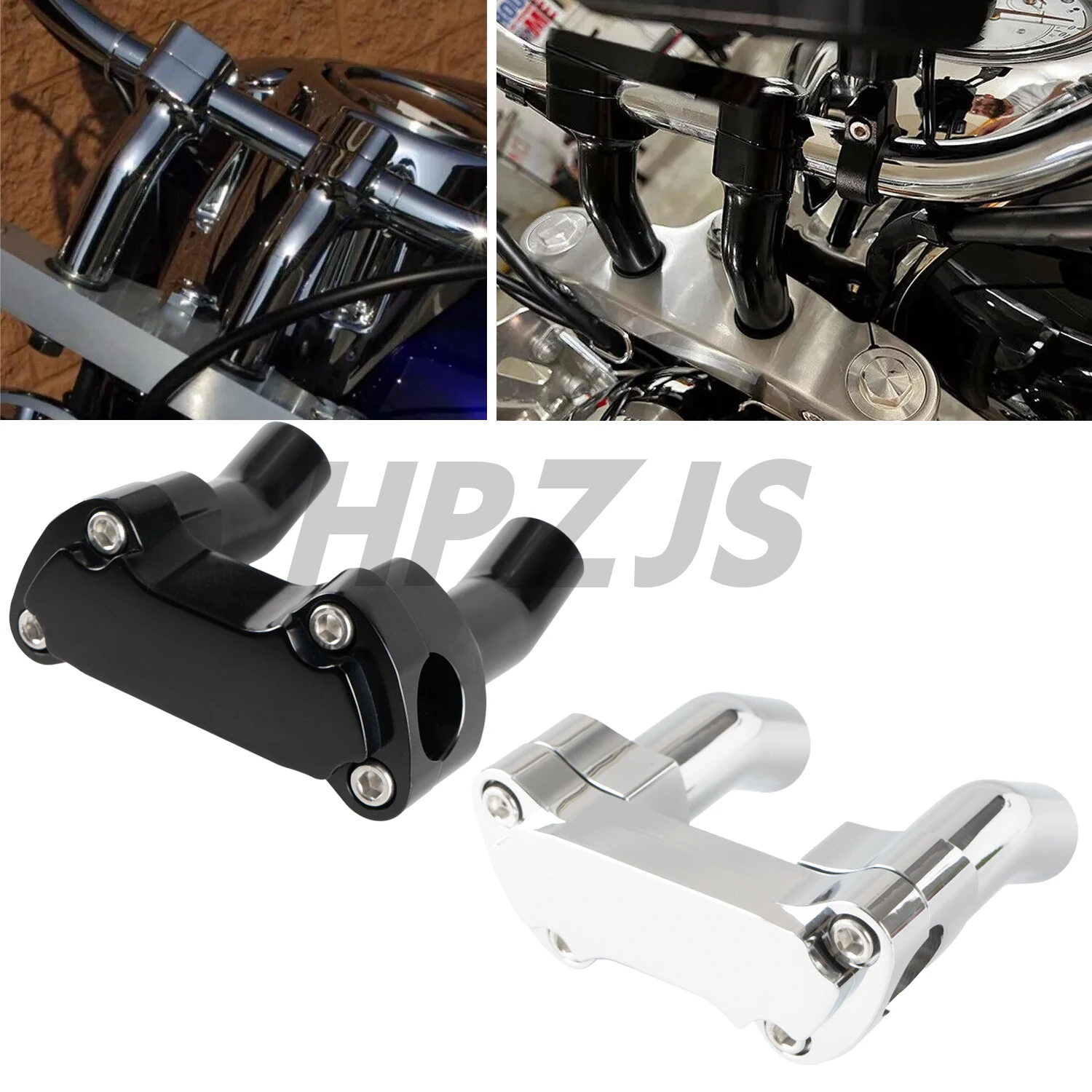 

3.5" Motorcycle Pullback Handlebar Riser Top Clamp For Harley Davidson Dyna Street bob Softail Sportster CNC Aluminum