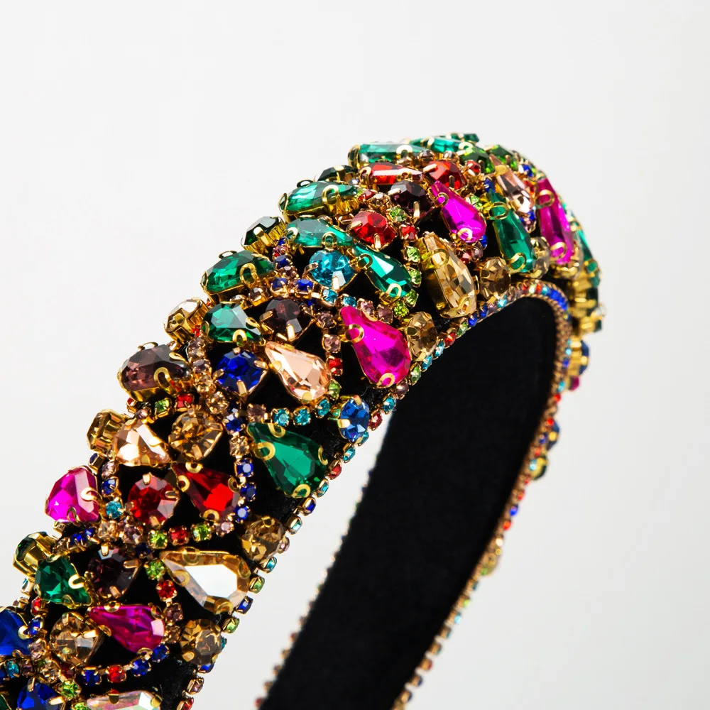 European and American Fashion Crystal Hairband Female Baroque Sponge Rhinestone Headband Hair Accessories