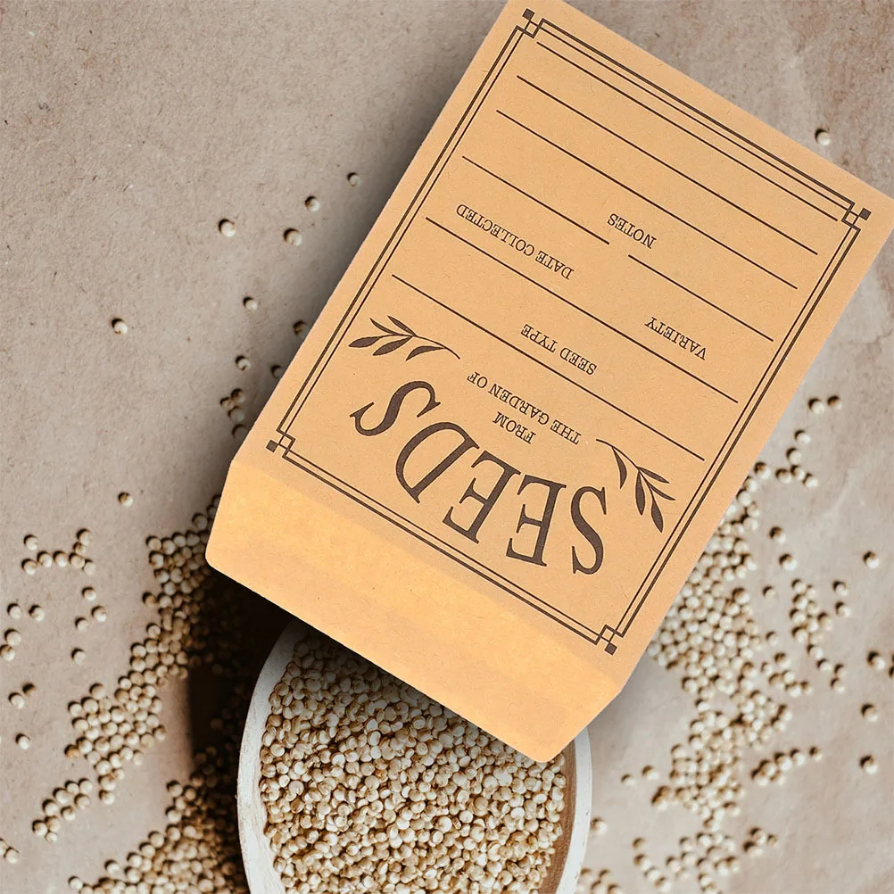 

100pcs Seed Envelopes Small Kraft Paper Reusable Self-Sealing Storage For Vegetable Seeds Collection Organizing Garden Labeling