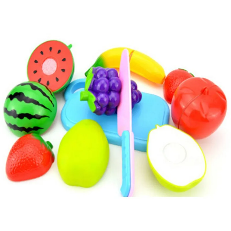 10PC /Set Plastic Kitchen Toy Fruit Vegetable Cutting Kids Pretend Play Toy Educational Cook Cosplay Kitchen Toys