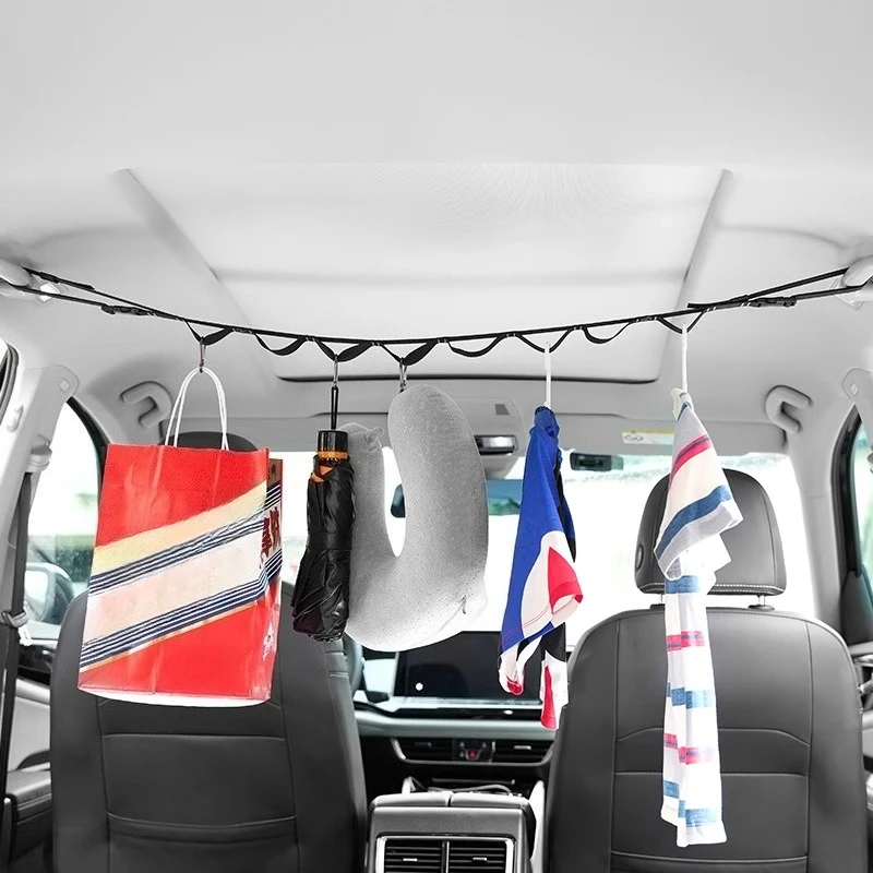 Car clothesline Multifunctional hanging hanger Rear seat storage fixed lanyard Car outdoor