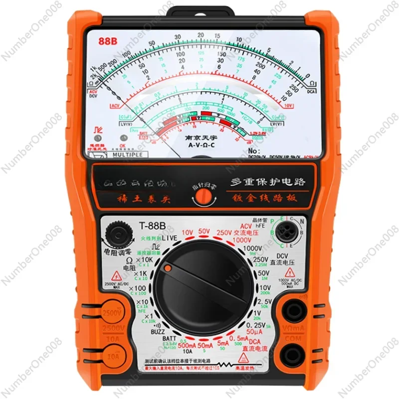 2022New Pointer Multimeter T88A T88B T88C AC/DC 2500V Volt-Ammeter Analog Multimetro Resistor Tester dengan mantel alat listrik