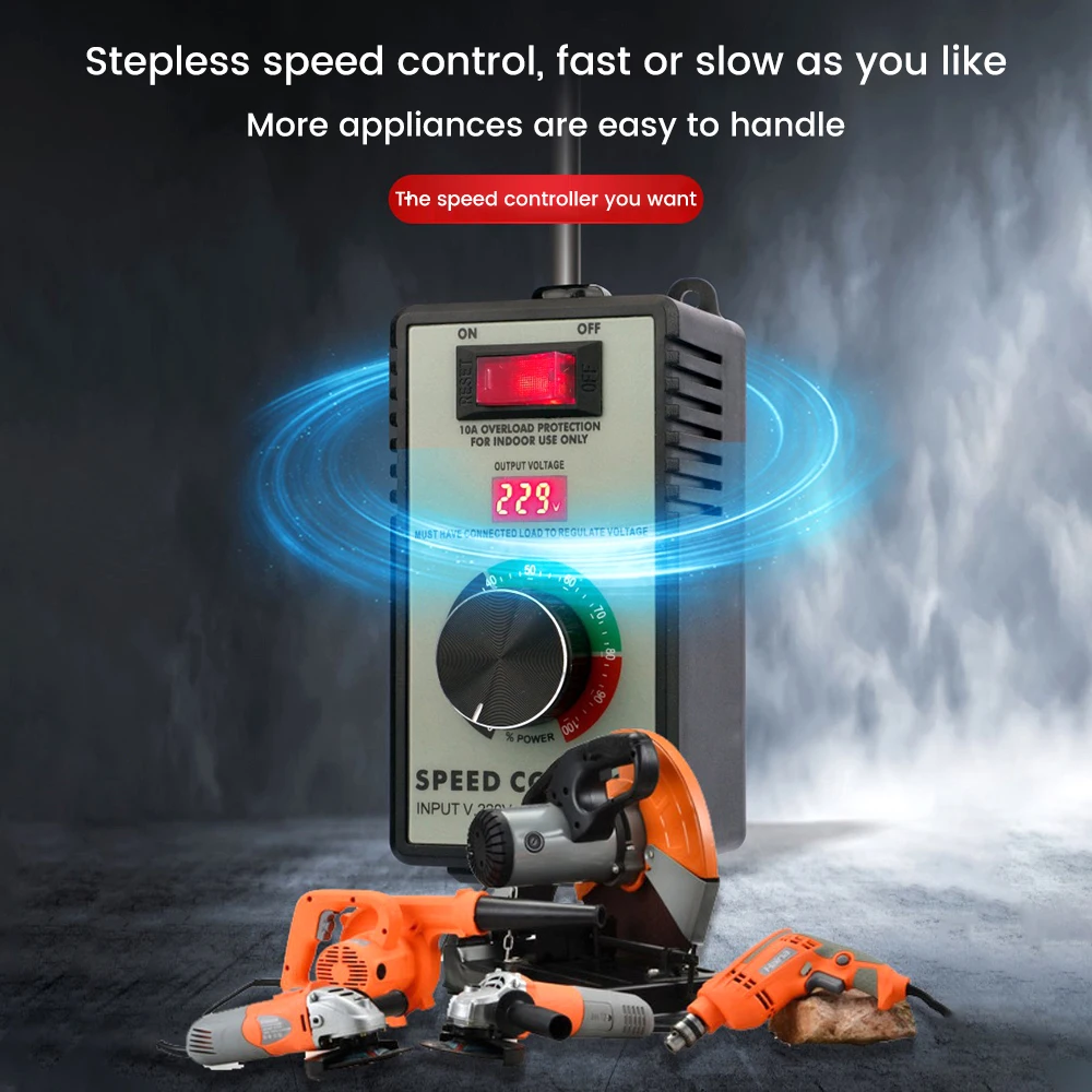 110V/220V 4000W Motor Speed Controller Electric Router Exhaust Fan Grinder Drill Variable Voltage Regulator Switch LED Display