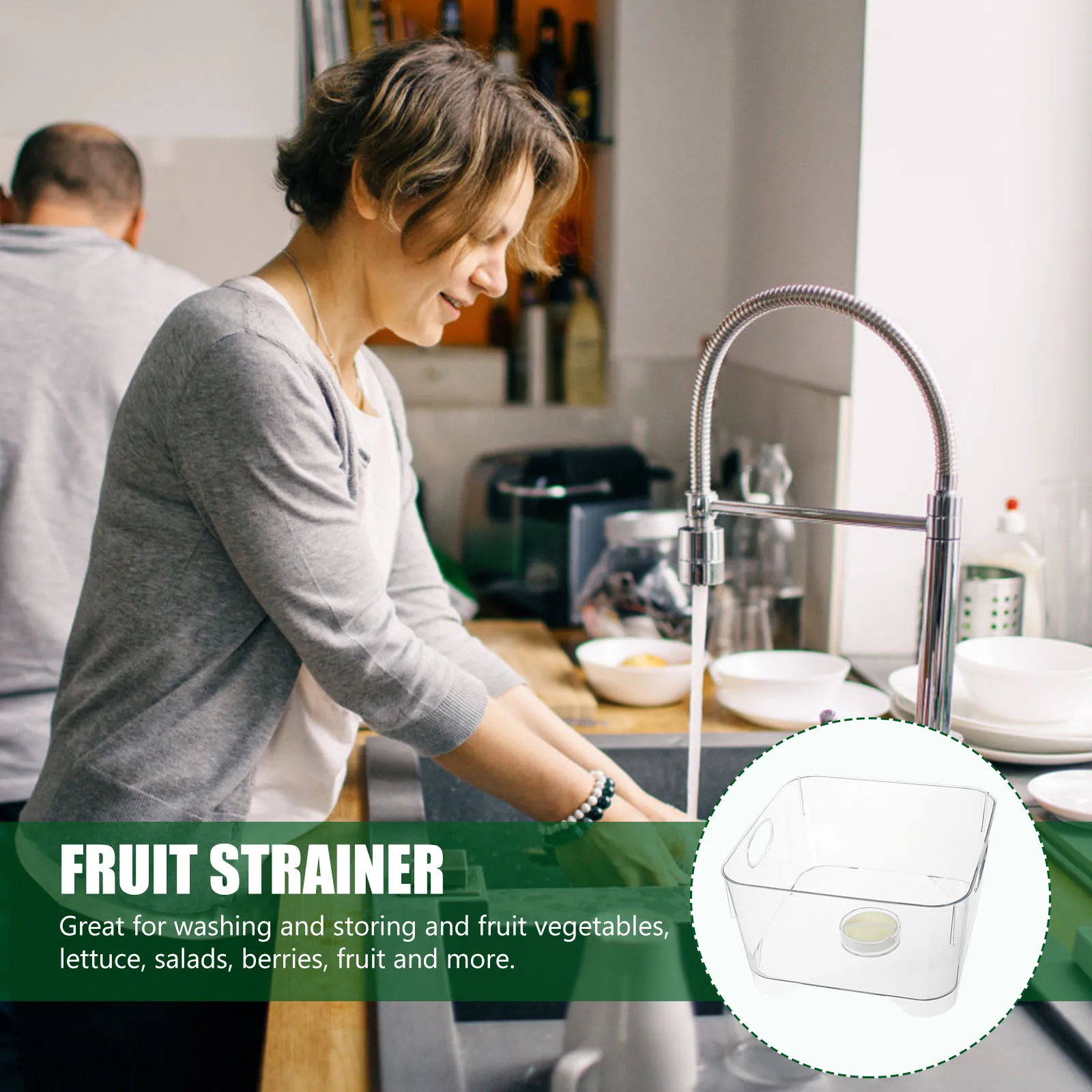 

1pc Premium Drain Kitchen Fruit Vegetable Washing Storage Multi-Function Strainer Reusable Fine Mesh Householdkitchen Accessory
