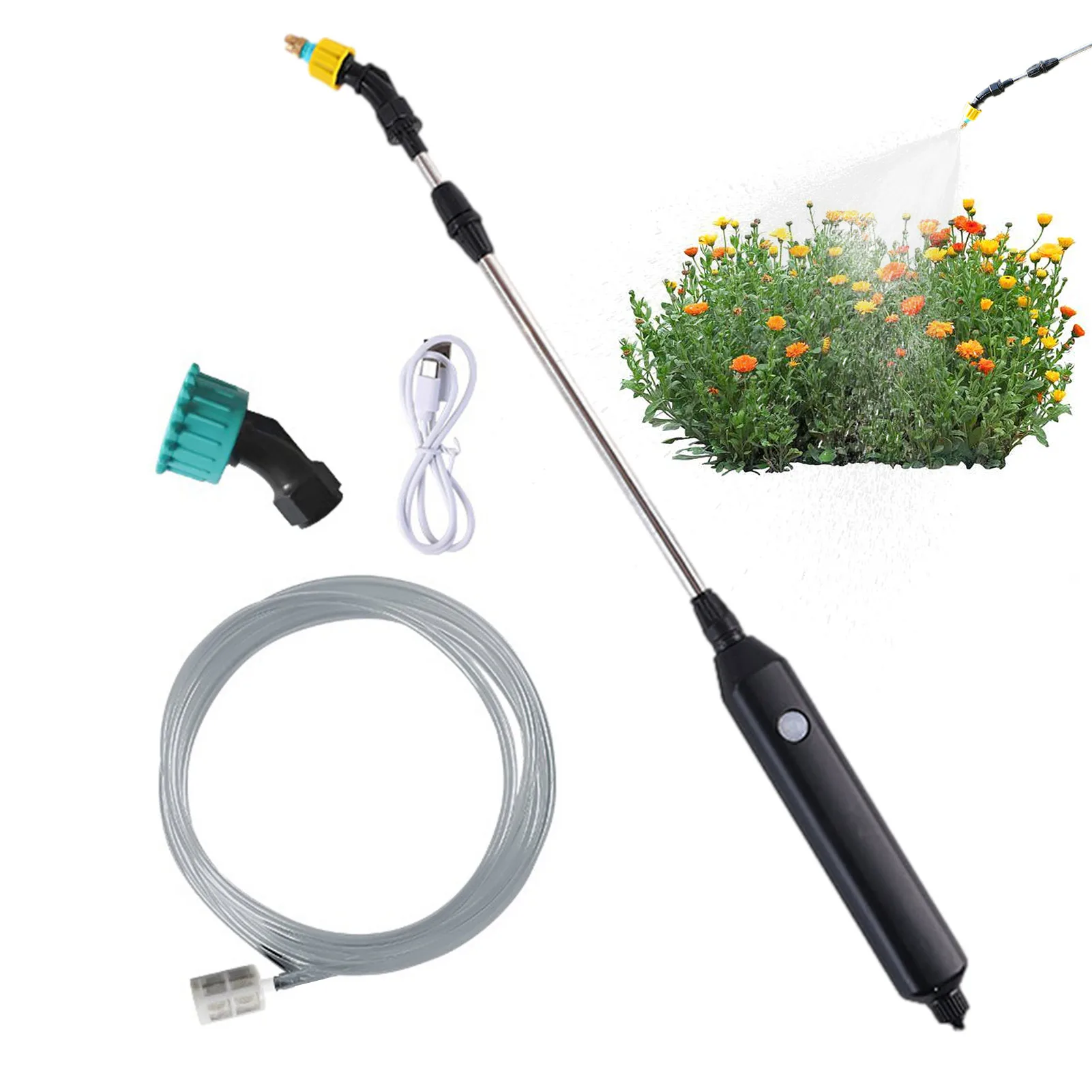 Garden Watering Spray USB Automatic Electric Sprayer Nozzle Sprinkler Garden Plant Mister Watering Spray Irrigation Tool