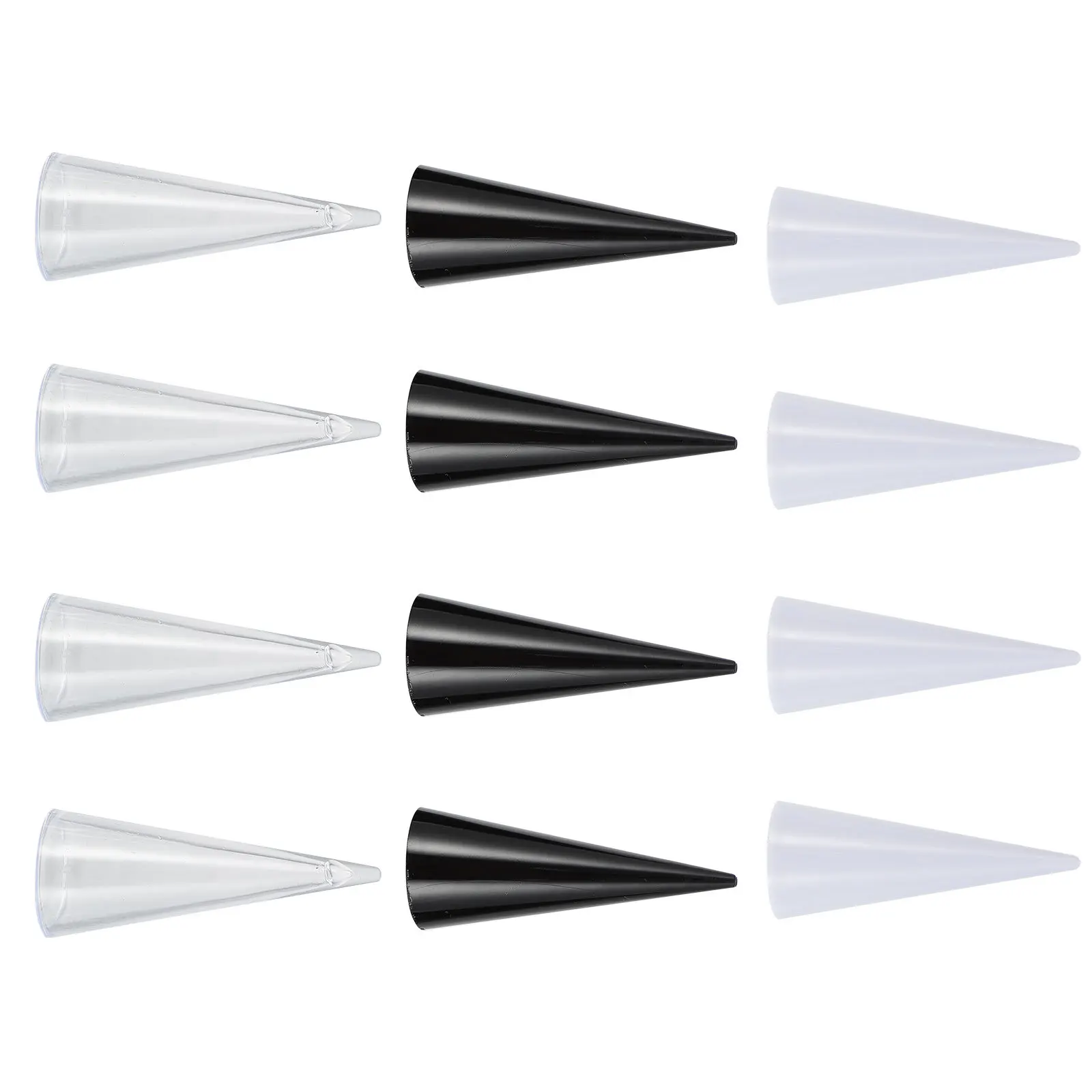 12Pcs Acrylic Ring Display Holder Cone Shape Jewelry Stand for Home Store Counters Finger Rings Showcase Durable
