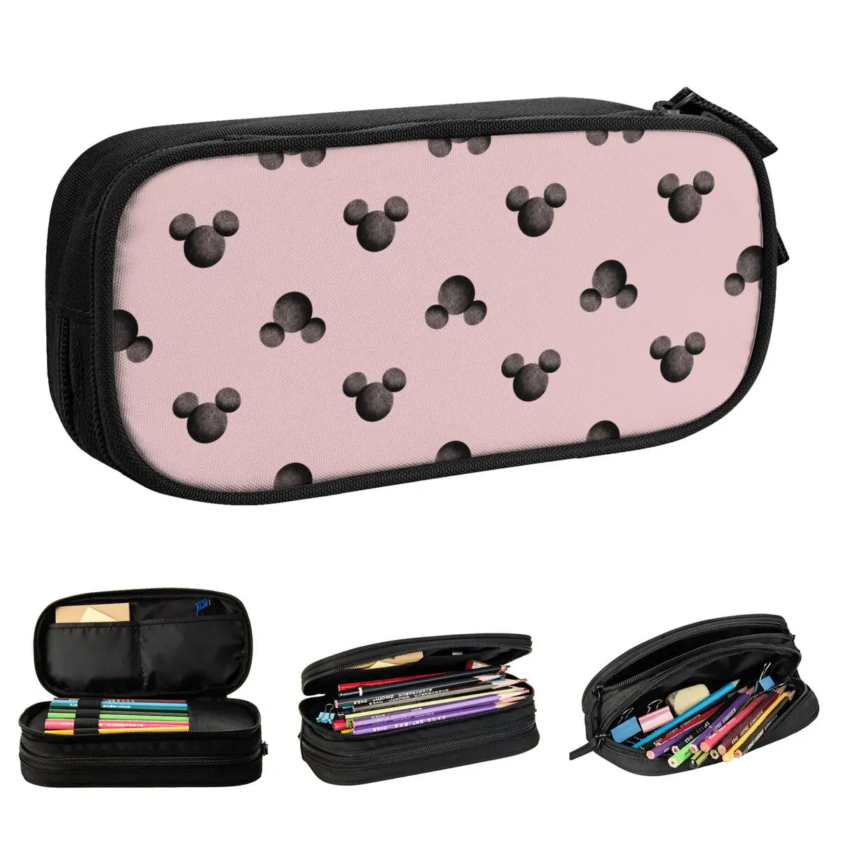 Mickey Pink Icon Pencil Case Creative Pen Bag Girls Boys Big Capacity School Supplies Cosmetic Pencil Box