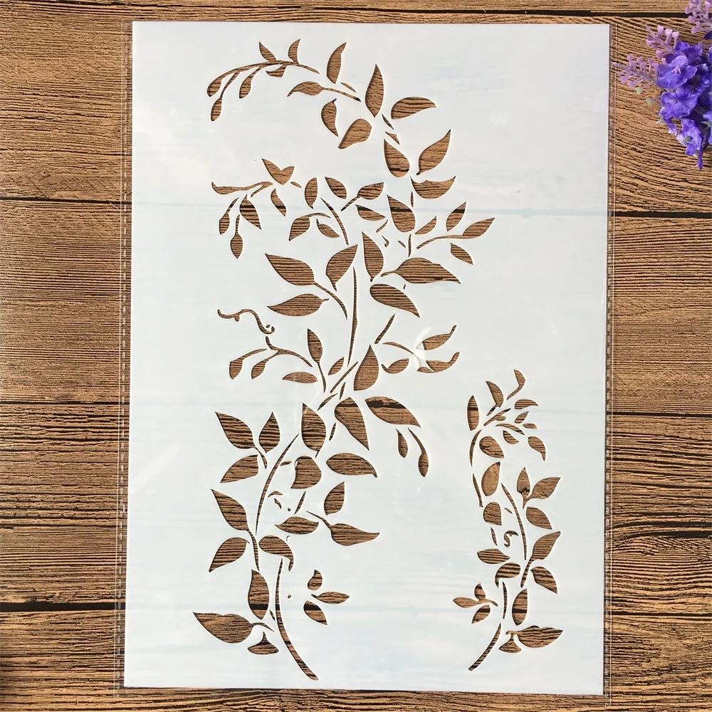 A4 Size 29*21cm Tree Vine Leaves DIY Layering Stencils Wall Painting Scrapbook Coloring Embossing Album Decorative Template