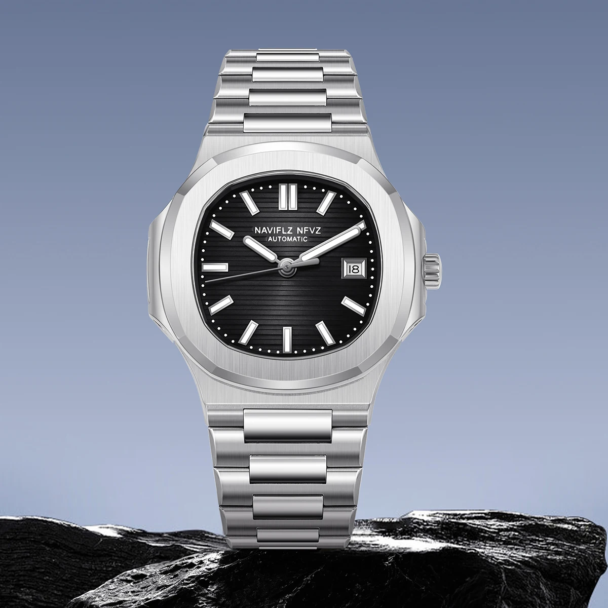 2026 New Fashion NAVIFLZ NFVZ Hot‑Sell Men's Automatic Mechanical Watch 40MM 50M Waterproof Stainless Steel Men Wristwatch Japan