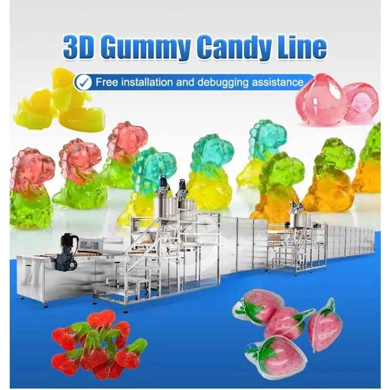 Full Automatic Vitamin Health Candy Confectionery Gummy Bear Candy Sweets Production Line Soft Candy Making Machines