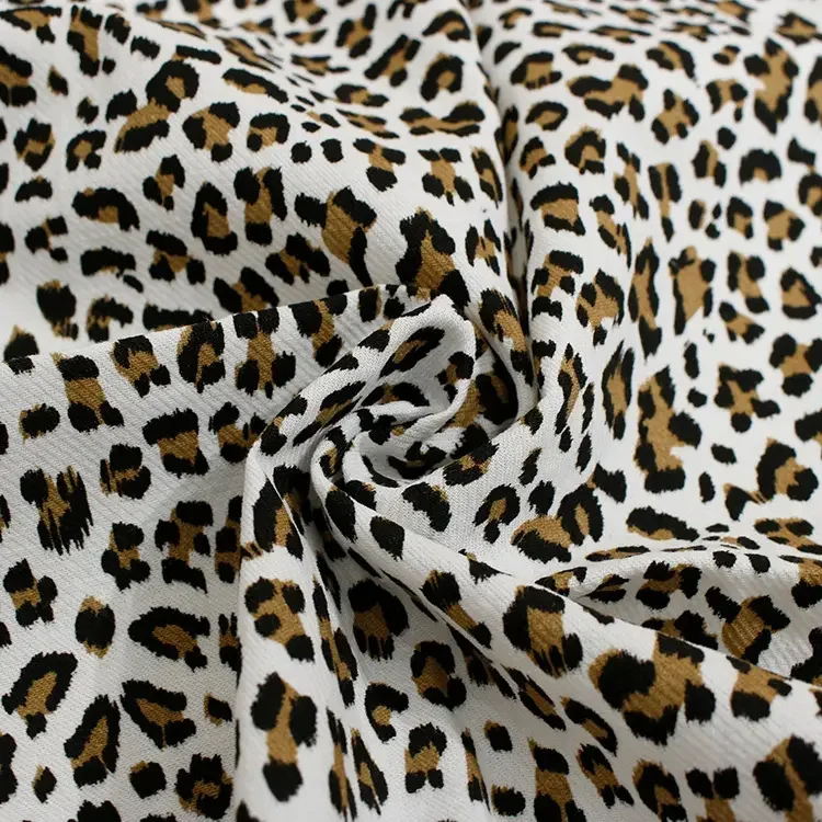 Wholesale Leopard Camouflage Printed Washed Organic 100% Cotton Fabric For Fashion Shoe Shirt
