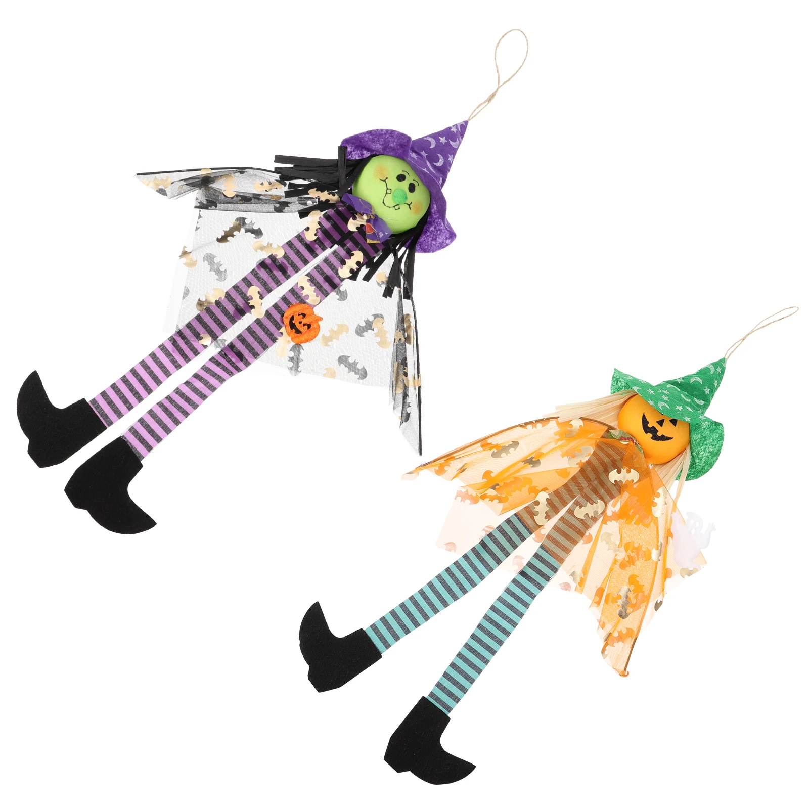 

2 Pcs Pumpkin Ghost Pendant Spooky Ornaments Halloween Decorations Indoor Outdoor Mesh Hanging Party Props Lightweight