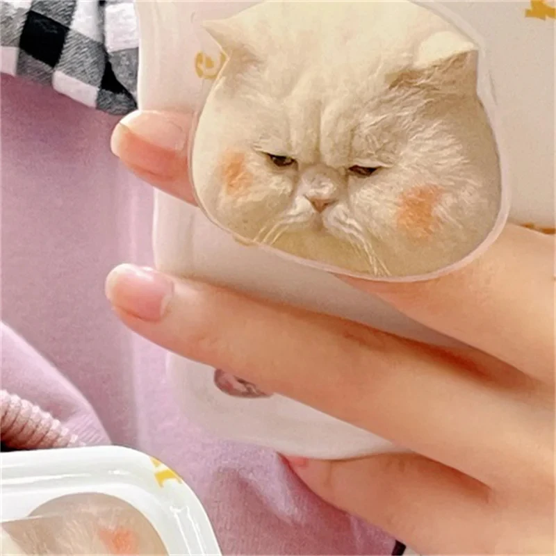 Korean Cute Sad Cat Griptok Bracket For iPhone 15 Korean Cartoon Lovely Kitty Phone Holder Ring Support Stand Grip Tok Gift