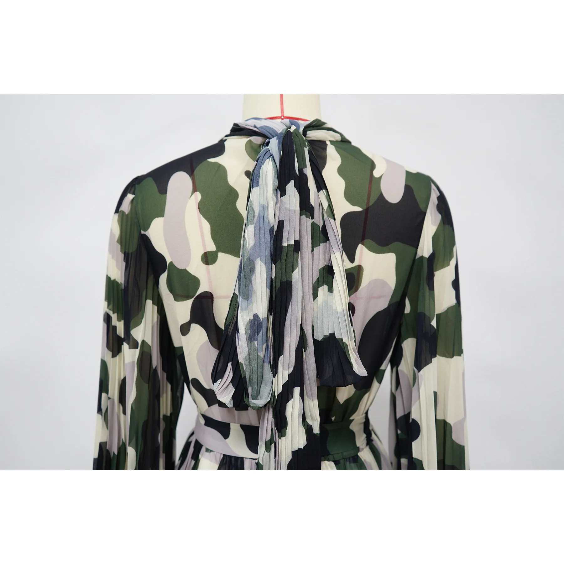 Senhoras africanas e do oriente médio roupas de outono cachecol colarinho vestido solto mulher batwing mangas elegante e chique vestido plissado