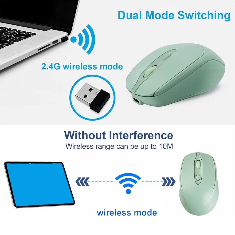 充電式ワイヤレスゲーミングマウス 2.4 グラム Bluetooth 互換ワイヤレスマウス USB サイレントゲーマーマウスコンピュータラップトップ Mac タブレット用