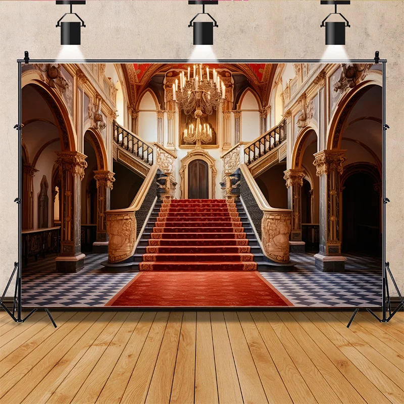 European Style Retro Palace Castle Theme Photography Backdrops Props Vintage Theater Opera Church Photo Studio Background ET-05