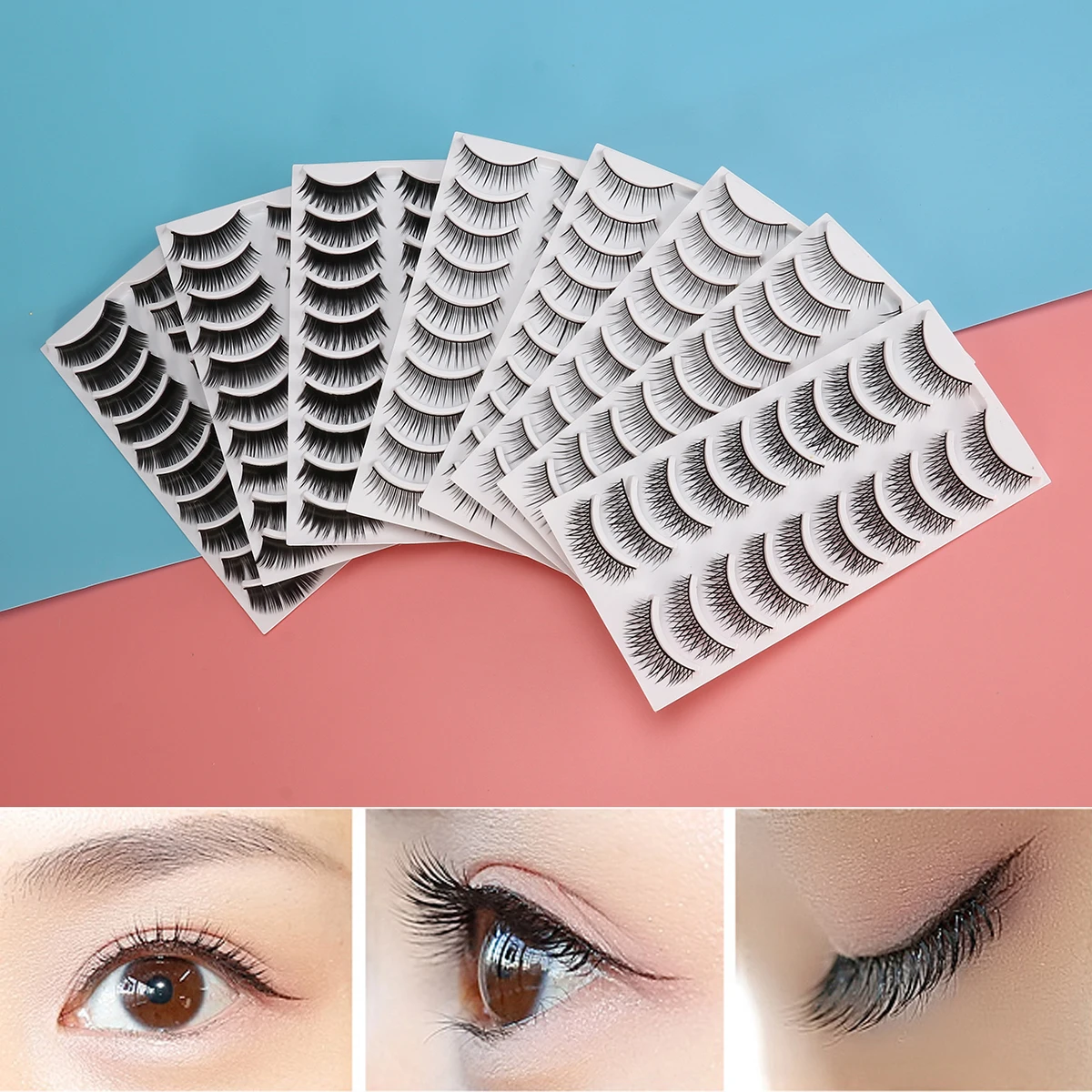 80 Pairs Natural Fake Lashes Thick Long Eyelashes For Women Party Daily Makeup