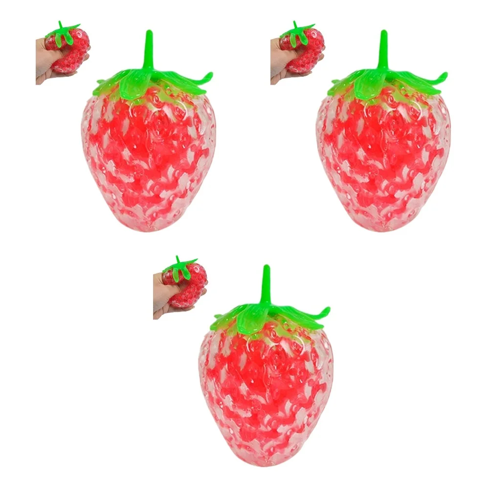 1/2/3pcs upgrade Fruit Squishy Stress Balls for Kid Strawberry Watermelon Squeeze Toys Dough Ball Fidget Toys for Anxiety Relief