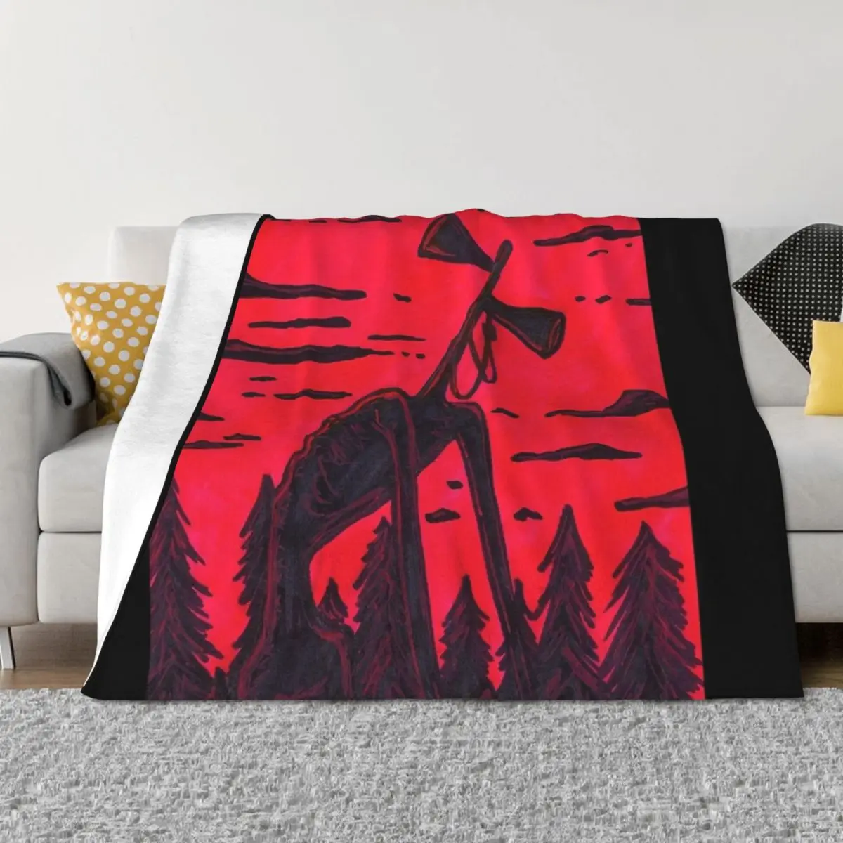 

Siren Head Throw Blanket for winter Sleeping Bag Hair Furry Blankets