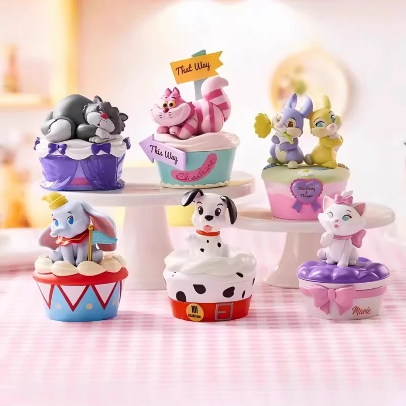 Disney Cupcake Series Blind Box, Tajemnicze Mini Figurki Kolekcjonerskie, Urocza Dekoracja na Biurko w Kształcie Ciasta, Prezent dla Fanów Kolekcjonerskich