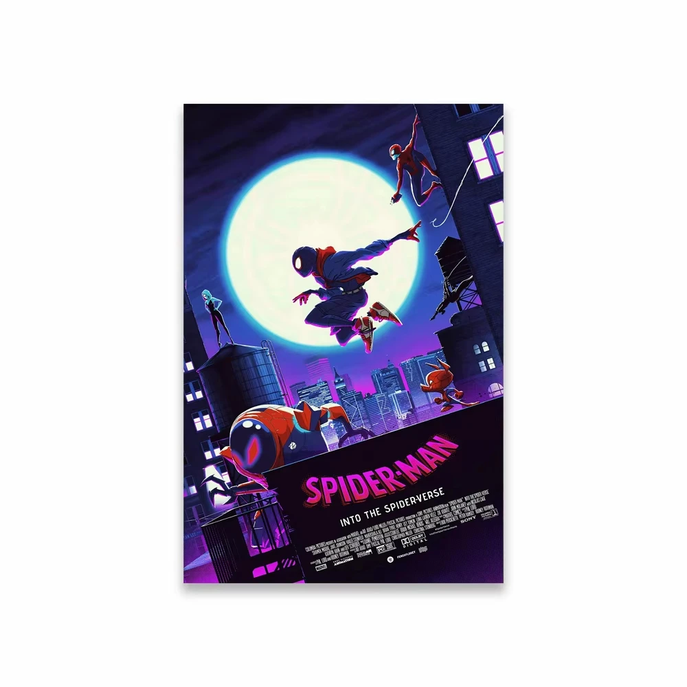 MINISO Spider Man Into the Spider Verse Poster Disney Spider Man Tela Pittura Cartoon Comic Stampa Supereroe Art Room Decor