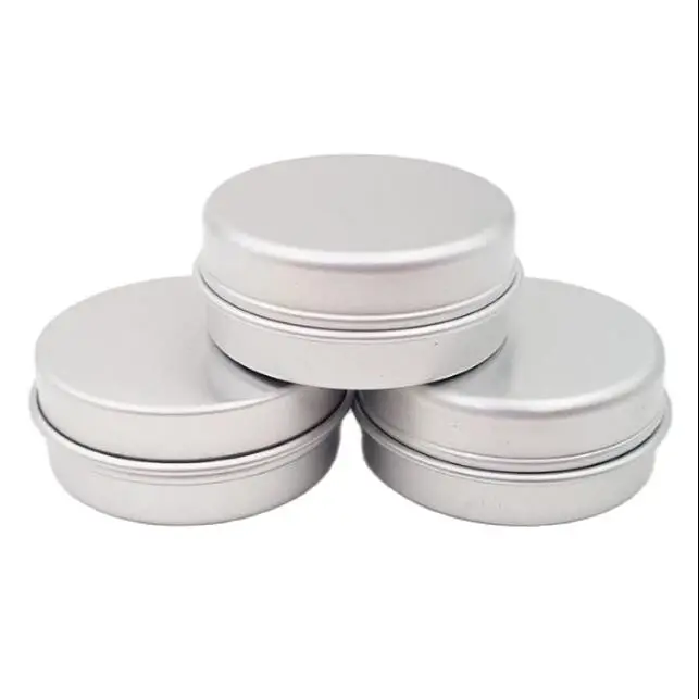 

15g aluminum empty cosmetic container with lids 15ml round lip balm tin solid perfume cosmetic packaging jar sample bottle