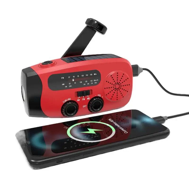 

3в1 Ручное радио Многофункциональное аварийное радио Светодиодный фонарик Power Bank Солнечная рукоятка Радио Предотвращение солнечных катастрофий