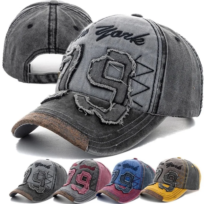 European and American cross-border washed distressed personalized baseball cap Embroidered sun protection baseball cap