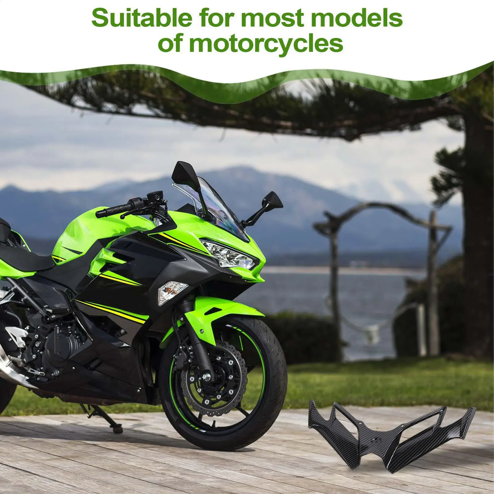 Motorcycle Fairing Wing Motorcycle Aerodynamic Winglets Motorbike Shark Fin Fairing Bird Beak Trim For Modification Protection