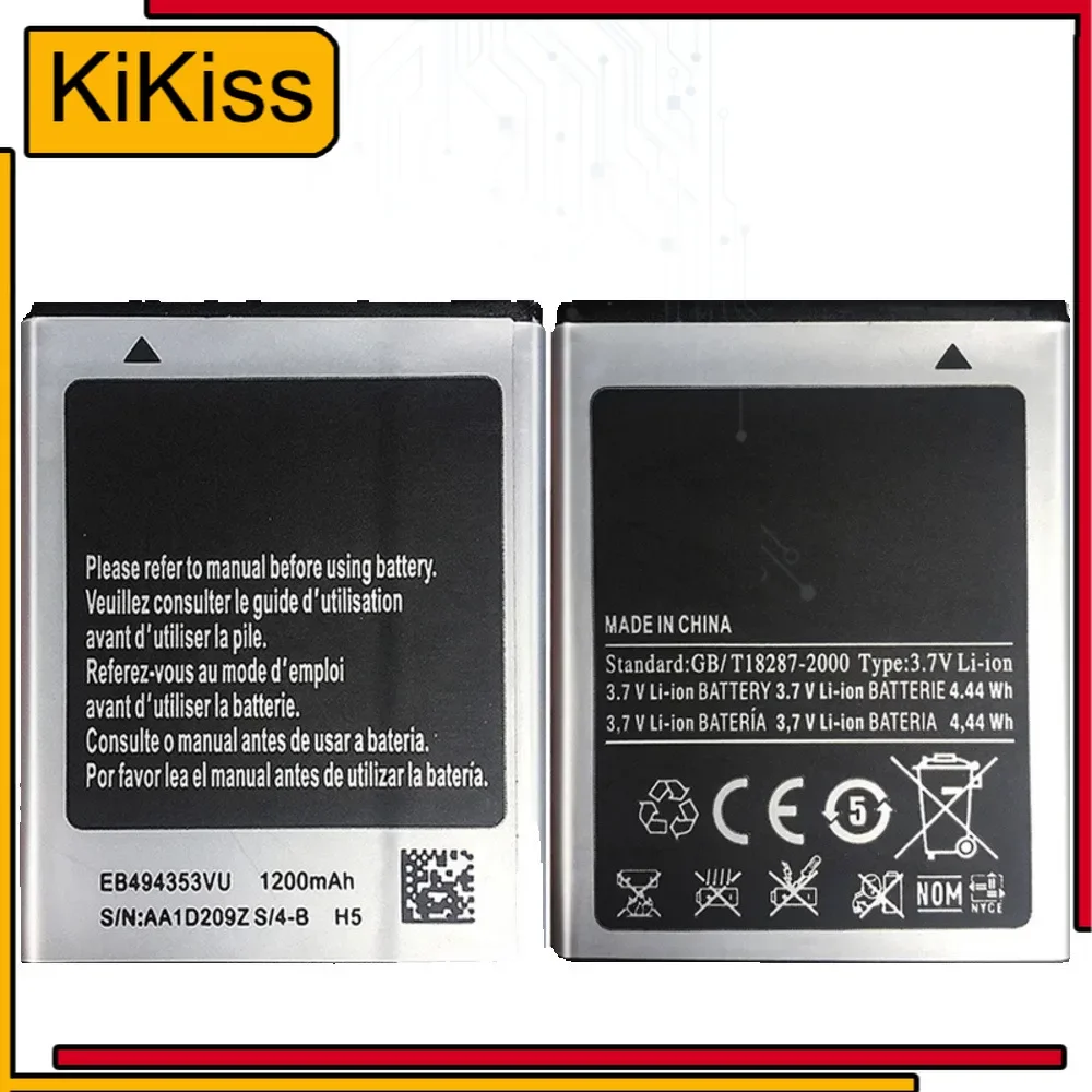 

High Quality 1200Mah EB494353VU Mobile Phone Battery For Samsung Galaxy Mini GT S5570 S5250 S5330 S5750 S7230 T499 GT-I5510