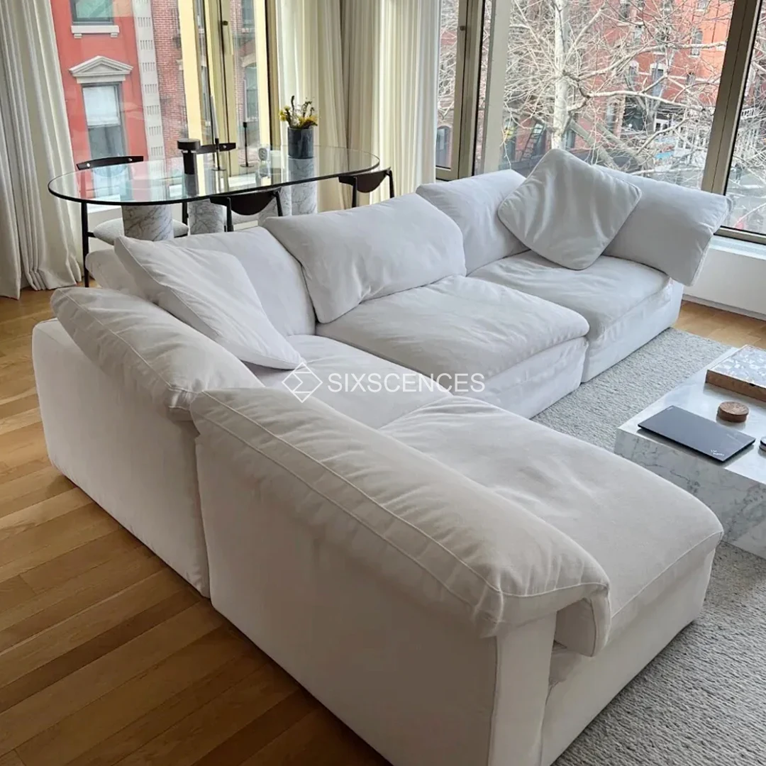 2024 High End Customized Modular Cloud Sofa Set Indoor Furniture Bedroom Luxury Segmented Sofa Set