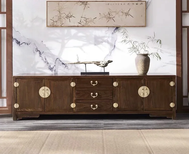 New Chinese style elm antique TV cabinet solid wood retro classical style low cabinet