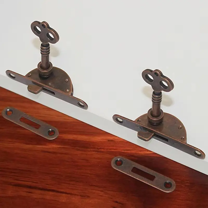 Retro 10PCS Metal Drawer Cabinet Locks Cupboard Locker Hidden File Cabinet Hook Locks Wood Case Chest Box Dresser Lock+Key