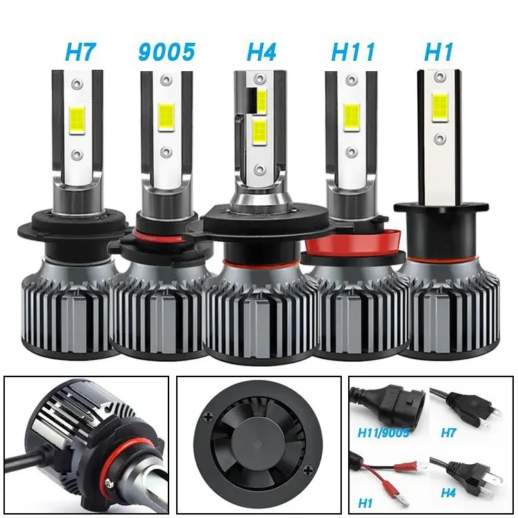 2Pcs Canbus H8 H11 LED Light Bulbs 13000LM 60W High Power LED Car Headlight 9012 H4 9003 Hi Lo Beam 6000K 3057 Chip