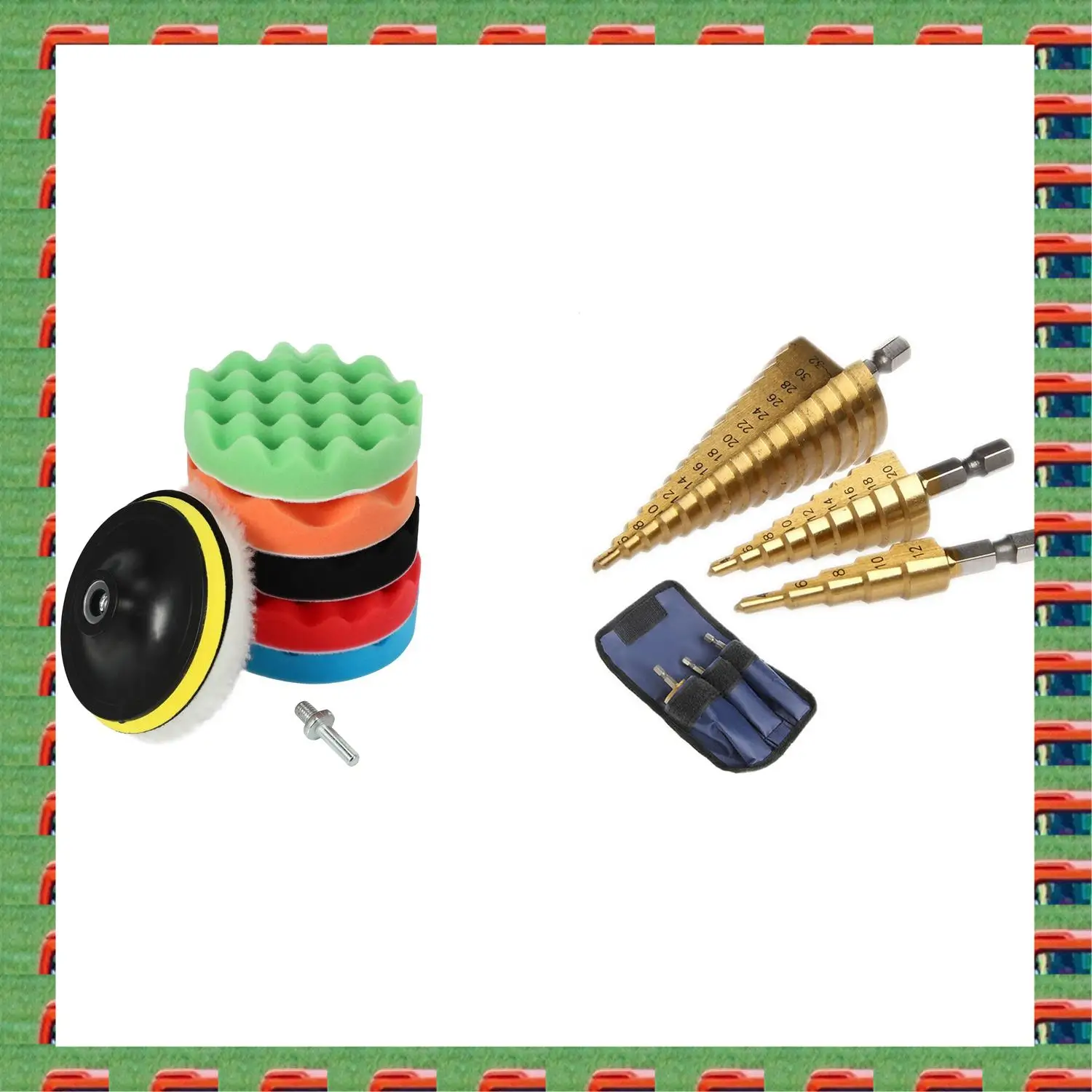 

ABMO 8 шт., набор автомобильных губок для полировки, 5-дюймовая полировальная вощеная подушечка с 3 шт., набор конических сверл из быстрорежущей стали