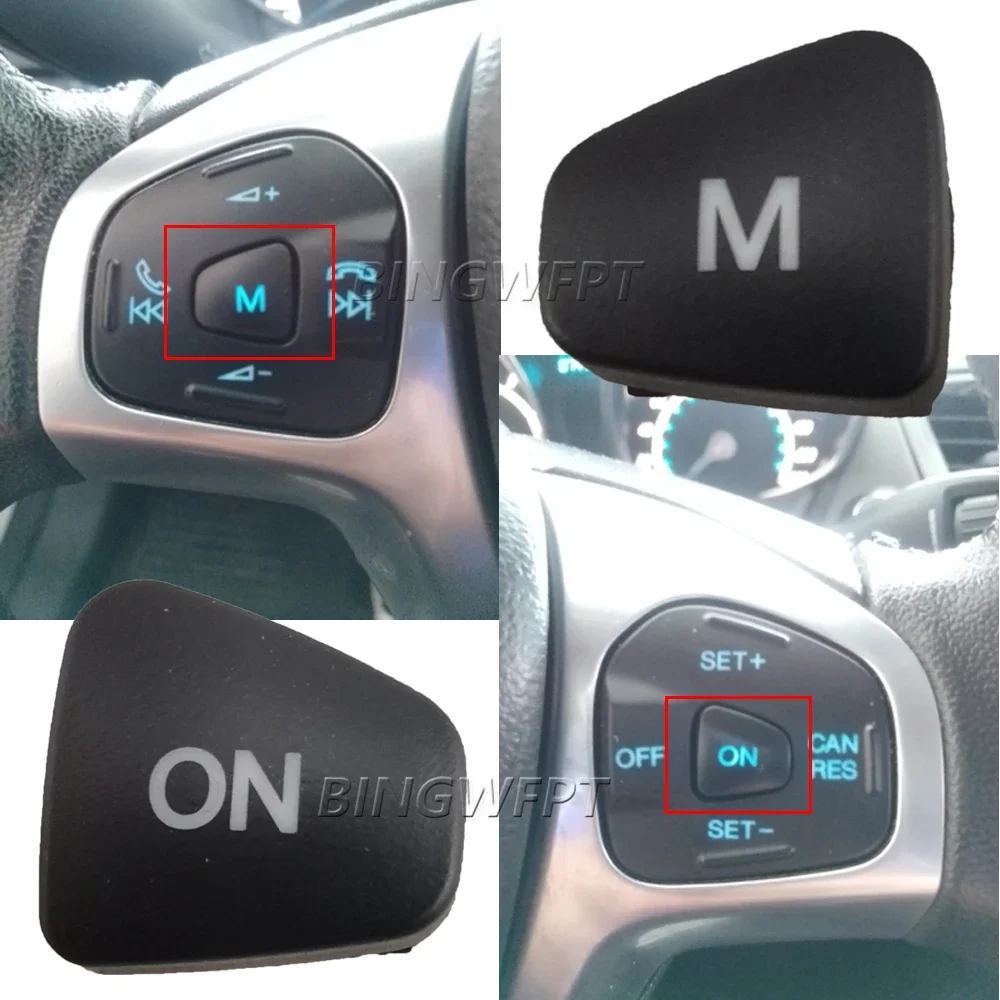 BINGWFPT Car Audio Volume Steering Wheel Button Cruise Control Switch M ON Button For Ford Escort Fiesta MK7 MK8 ST Ecosport