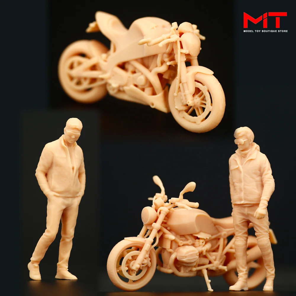 

1/64 1/43 A191 Motorcycle Boys A325 Miniatures Male Figures Diorama Sand Table Scene Props Creative Model Decoration For Cars