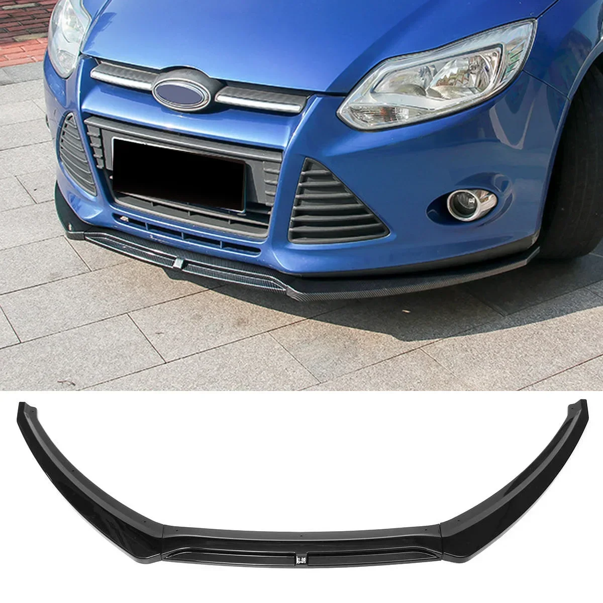 Front Bumper Lip Side Lower Splitter Body Kit Spoiler For Ford Focus 2012-2016 2017 2018 Car Styling Black Carbon Fiber Look