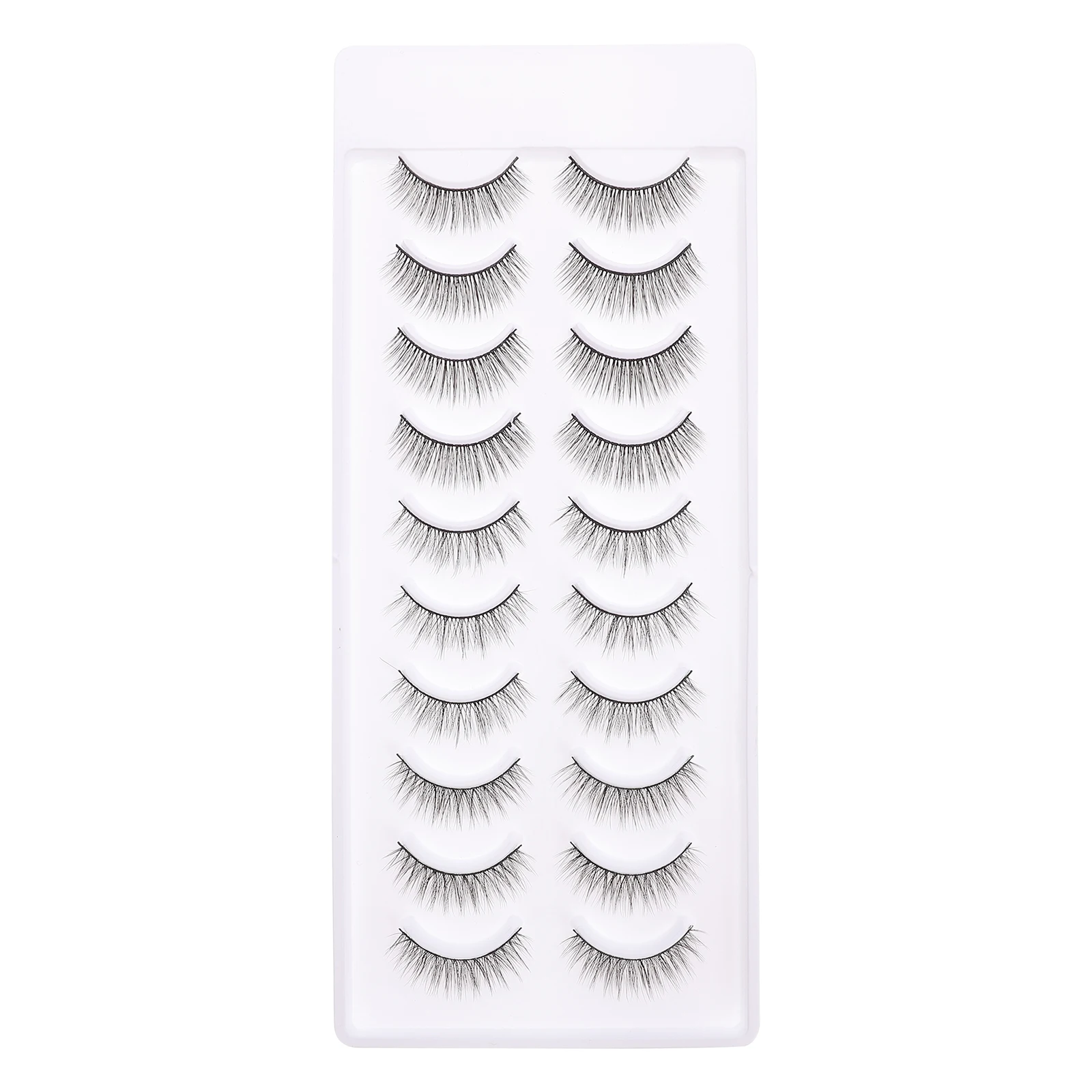 10 أزواج من الرموش المزيفة الطبيعية ثلاثية الأبعاد رموش تمديد كثيفة سهلة الاستخدام وإزالة ملابس طوال اليوم مثالية لمظهر المكياج