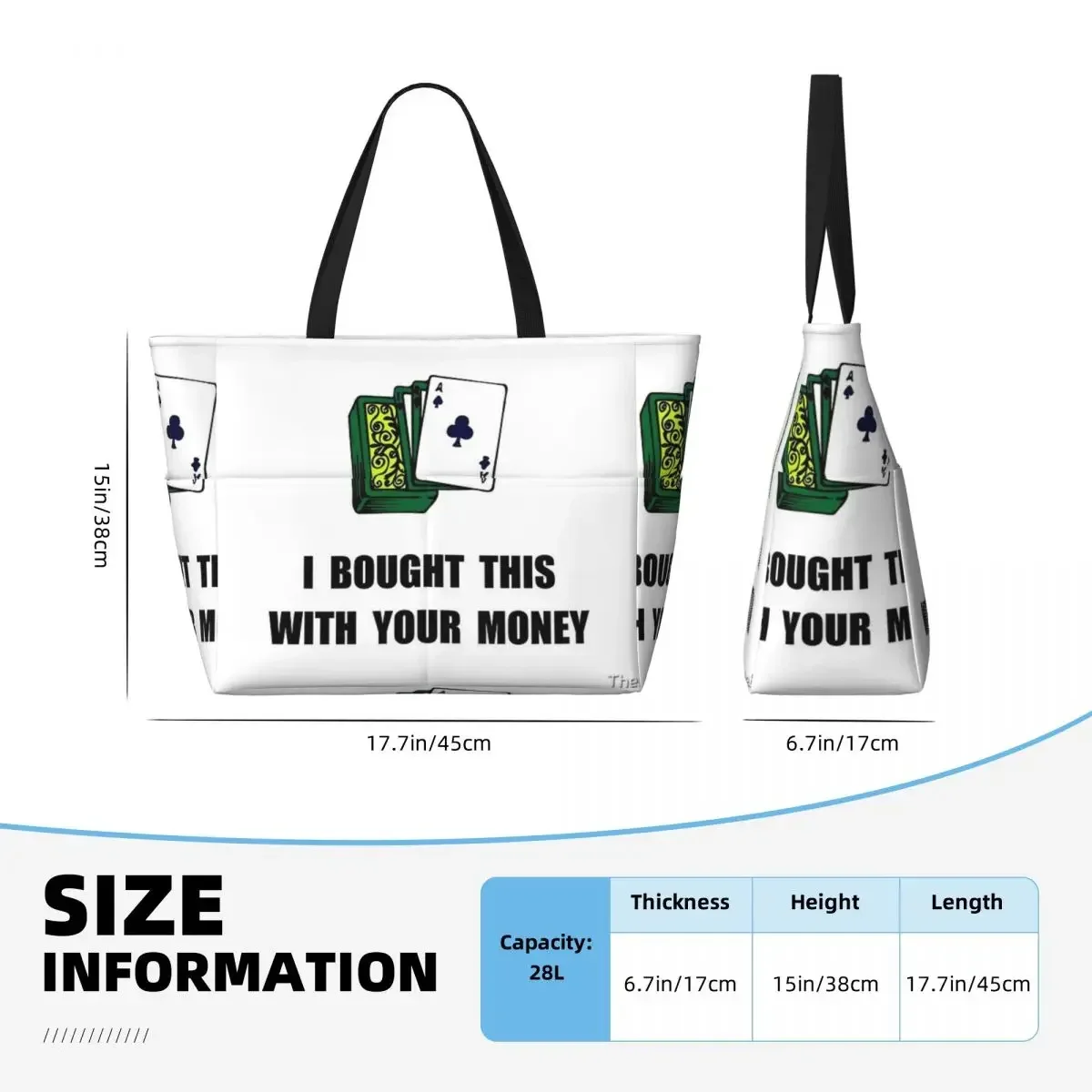 Gamble Your Money borsa da viaggio da spiaggia, Tote Bag popolare Shopping Out regalo di compleanno modello Multi-stile