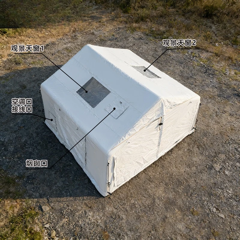 Oxford cloth outdoor camping inflatable extremely snowy white tent windproof and rainproof thickened portable without build