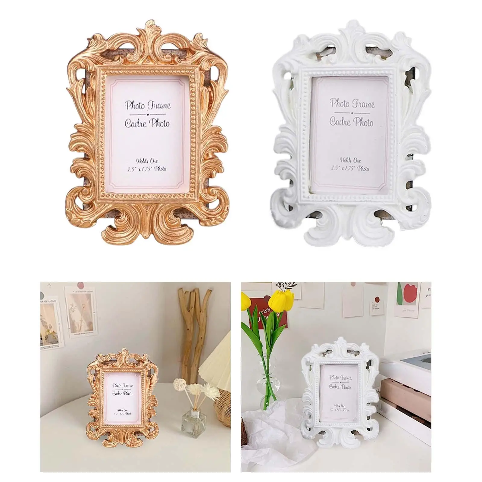 Picture Frame Antique Photo Frame Small Photo Frame Ornate Classic Tabletop Photo Frame Photo Picture Holder for Desktop Gift