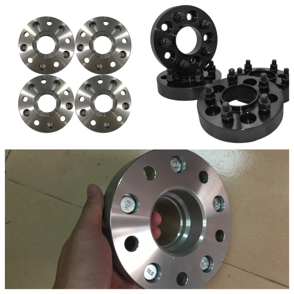 SXMA J207 Spacers Wheel Flange 4 PCS Silver Aluminum Alloy Hub Centric Wheel Spacers Widening Kit For Jeep Wrangler JK 07-17