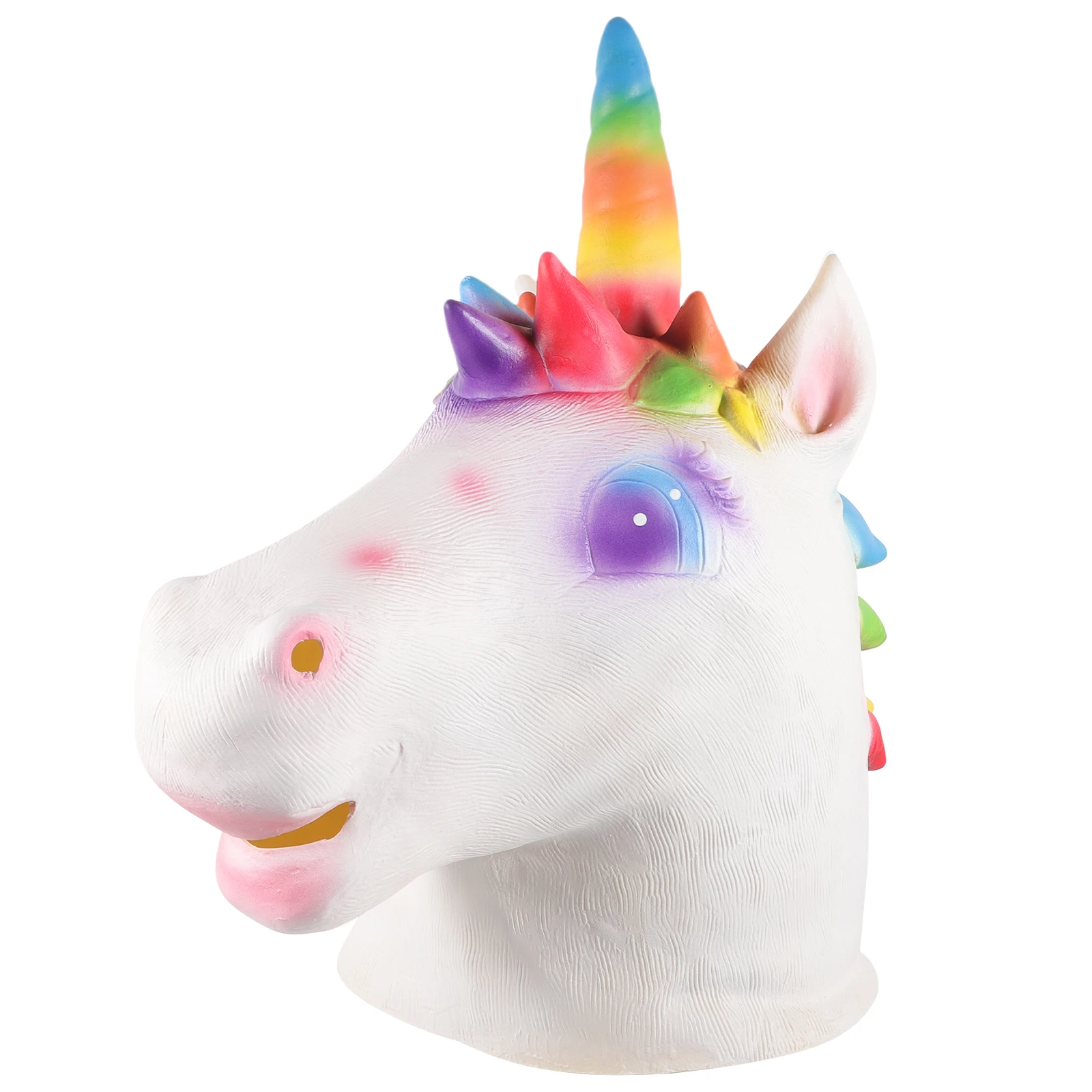 ยูนิคอร์นหัวหน้ากากสัตว์สําหรับผู้ใหญ่ Masquerade Party Props Full Head Unicorn ชุดคอสเพลย์ฮาโลวีน