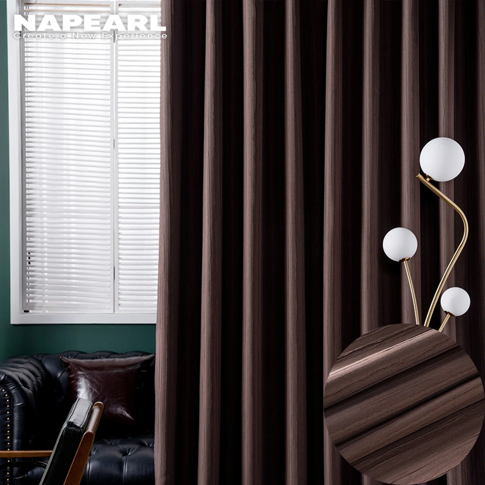 

NAPEARL Blackout Curtains 100% Polyester Solid Color Living Room Window Bedroom Universal Curtain