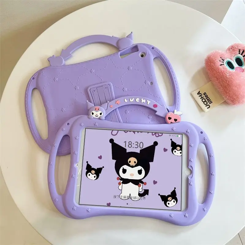 Sanrio Cartoon Kuromi For iPad 10.9 10th 10.2 9/8/7th Gen Cover For IPad Air 4 5 10.9 2022 Mini 6 5 4 Pro 11 2021Silicone Case