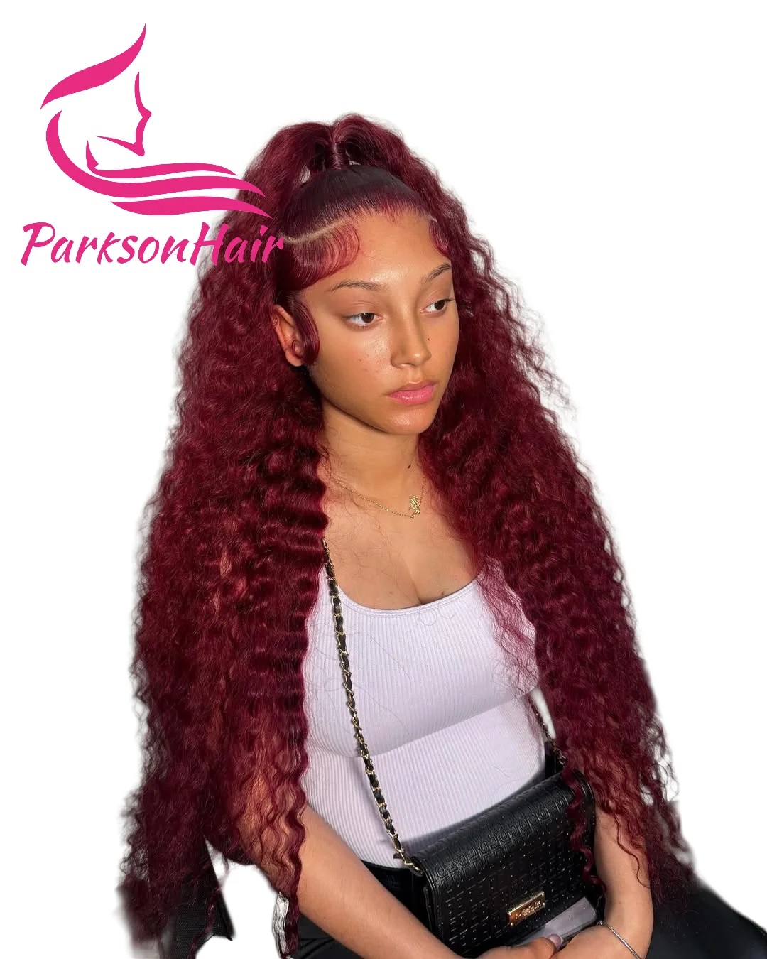 

Dark Red 13x4 Deep Wave Human Hair Lace Front Wigs Pre-Plucking 180% Density Burgundy 13x6 Lace Frontal Human Hair Wig For Women